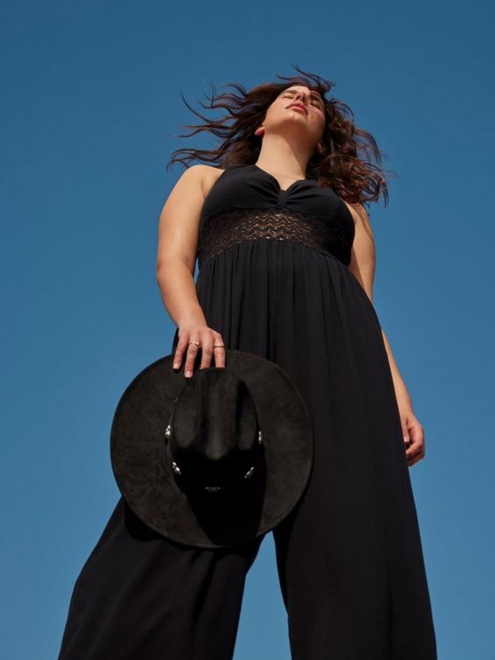 Brand New Torrid Festi Black Halter Lace-Waist Jumpsuit Size 5 - Picture 2 of 5